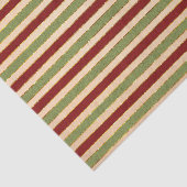 Groen, Rood en oude Folie Gestreept Kerstpatroon Tissuepapier (Detail)