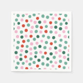 Groen Rood en Roze Kinder Confetti Kerstfeest Servet (Voorkant)