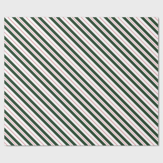 Groen Rood en Wit diagonaal Slijpsnoer Cadeaupapier (Vlak)