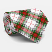 Groen rood en wit geplakt Tartan Necktie Stropdas (Opgerold)