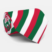 Groen, rood en wit gestreept stropdas (Opgerold)