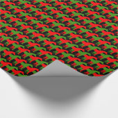 Groen, rood en zwart paard Kerstmis Cadeaupapier (Hoek)