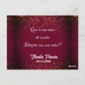 Groen & Rood Feliz Natal Foto Kerstmis Briefkaart (Achterkant)