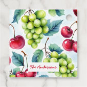 Groen Rood Fruit Voedsel Patroon Druiven Cherry Bedankjes Labels (Achterkant)