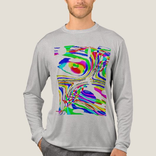 Groen Rood Geel Blauw Confetti Art Abstract Tri-Blend Shirt (Voorkant volledig)