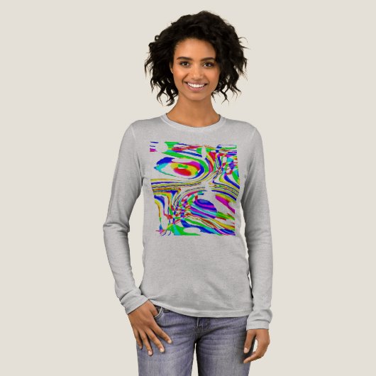Groen Rood Geel Blauw Confetti Art Abstract Tri-Blend Shirt (Voorkant)