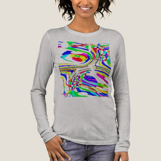 Groen Rood Geel Blauw Confetti Art Abstract Tri-Blend Shirt (Voorkant)
