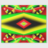 Groen Rood Geel Bubbels en Strepen Abstracte Kunst Cadeaupapier (Vlak)