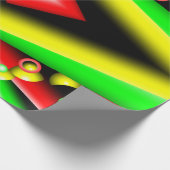 Groen Rood Geel Bubbels en Strepen Abstracte Kunst Cadeaupapier (Hoek)