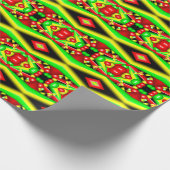 Groen Rood Geel Bubbels en Strepen Abstracte Kunst Cadeaupapier (Hoek)
