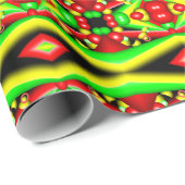 Groen Rood Geel Bubbels en Strepen Abstracte Kunst Cadeaupapier (Rol Hoek)