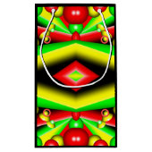 Groen Rood Geel Bubbels en Strepen Abstracte Kunst Klein Cadeauzakje (Achterkant)