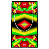 Groen Rood Geel Bubbels en Strepen Abstracte Kunst Klein Cadeauzakje (Voorkant)