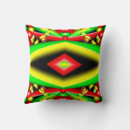 Groen Rood Geel Bubbels en Strepen Abstracte Kunst Kussen