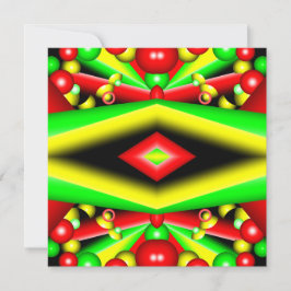 Groen Rood Geel Bubbels en Strepen Abstracte Kunst Notitiekaartje