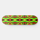 Groen Rood Geel Bubbels en Strepen Abstracte Kunst Persoonlijk Skateboard (Horizontaal)