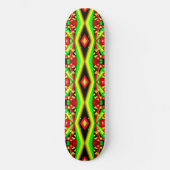 Groen Rood Geel Bubbels en Strepen Abstracte Kunst Persoonlijk Skateboard (Voorkant)