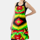 Groen Rood Geel Bubbels en Strepen Abstracte Kunst Schort (Insitu)