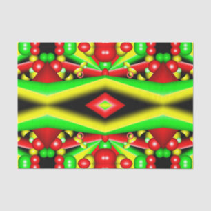 Groen Rood Geel Bubbels en Strepen Abstracte Kunst Tissuepapier