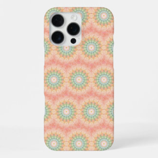 Groen Rood Geel Herhalend Geometrisch Mandala iPhone 16 Pro Max Hoesje