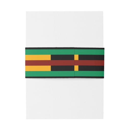 Groen Rood Geel Kente Stripes Huwelijksuitnodiging Uitnodigingen Wikkel (Achterkant Voorbeeld)
