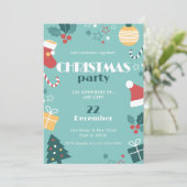 Groen Rood Geel Schattige Eenvoudig Kerstfeest Kaart (Staand voorkant)