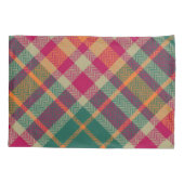 Groen Rood Geel Schotse Tartan Plaid Kussensloop (Achterkant)