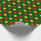 Groen Rood Geel Stippen Design Cadeaupapier (Hoek)