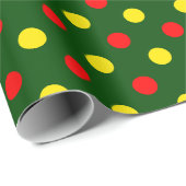 Groen Rood Geel Stippen Design Cadeaupapier (Rol Hoek)