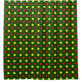 Groen Rood Geel Stippen Design  Douchegordijn (Voorkant)