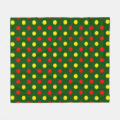 Groen Rood Geel Stippen Design Fleece Deken (Voorkant (Horizontaal))