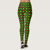 Groen Rood Geel Stippen Design  Leggings (Achterkant)