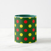 Groen Rood Geel Stippen Design  Mok (Midden)