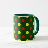 Groen Rood Geel Stippen Design  Mok (Voorkant rechts)