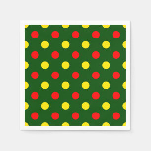 Groen Rood Geel Stippen Design Servet