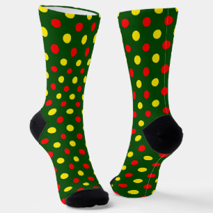 Groen Rood Geel Stippen Design Sokken
