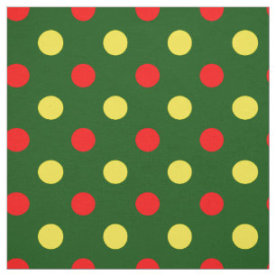Groen Rood Geel Stippen Design  Stof