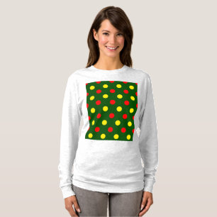 Groen Rood Geel Stippen Design T-shirt