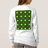Groen Rood Geel Stippen Design  T-shirt (Achterkant)