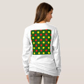 Groen Rood Geel Stippen Design  T-shirt (Achterkant volledig)