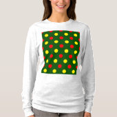 Groen Rood Geel Stippen Design  T-shirt (Voorkant)