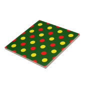 Groen Rood Geel Stippen Design  Tegeltje (Zijkant)