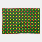 Groen Rood Geel Stippen Design Theedoek (Horizontaal)