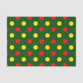 Groen Rood Geel Stippen Design Tissuepapier (Voorkant)