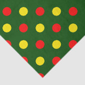 Groen Rood Geel Stippen Design Tissuepapier (Detail)