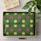 Groen Rood Geel Stippen Design Tissuepapier (Geschenk)