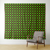 Groen Rood Geel Stippen Design Wandkleed (In Situ (horizontaal))
