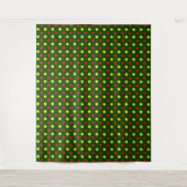 Groen Rood Geel Stippen Design Wandkleed (Voorkant)