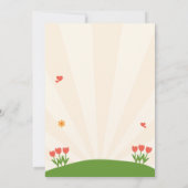 Groen Rood Geïllustreerde Moederdag Uitnodigen Kaart (Achterkant)