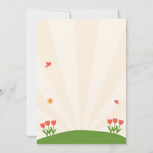 Groen Rood Geïllustreerde Moederdag Uitnodigen Kaart (Achterkant)